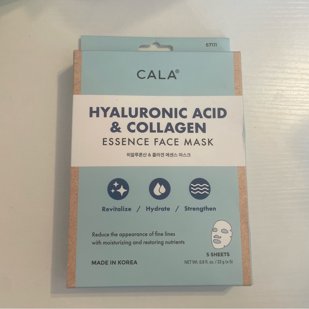 Pack of 5 Hyaluronic Acid and Collagen Face Masks